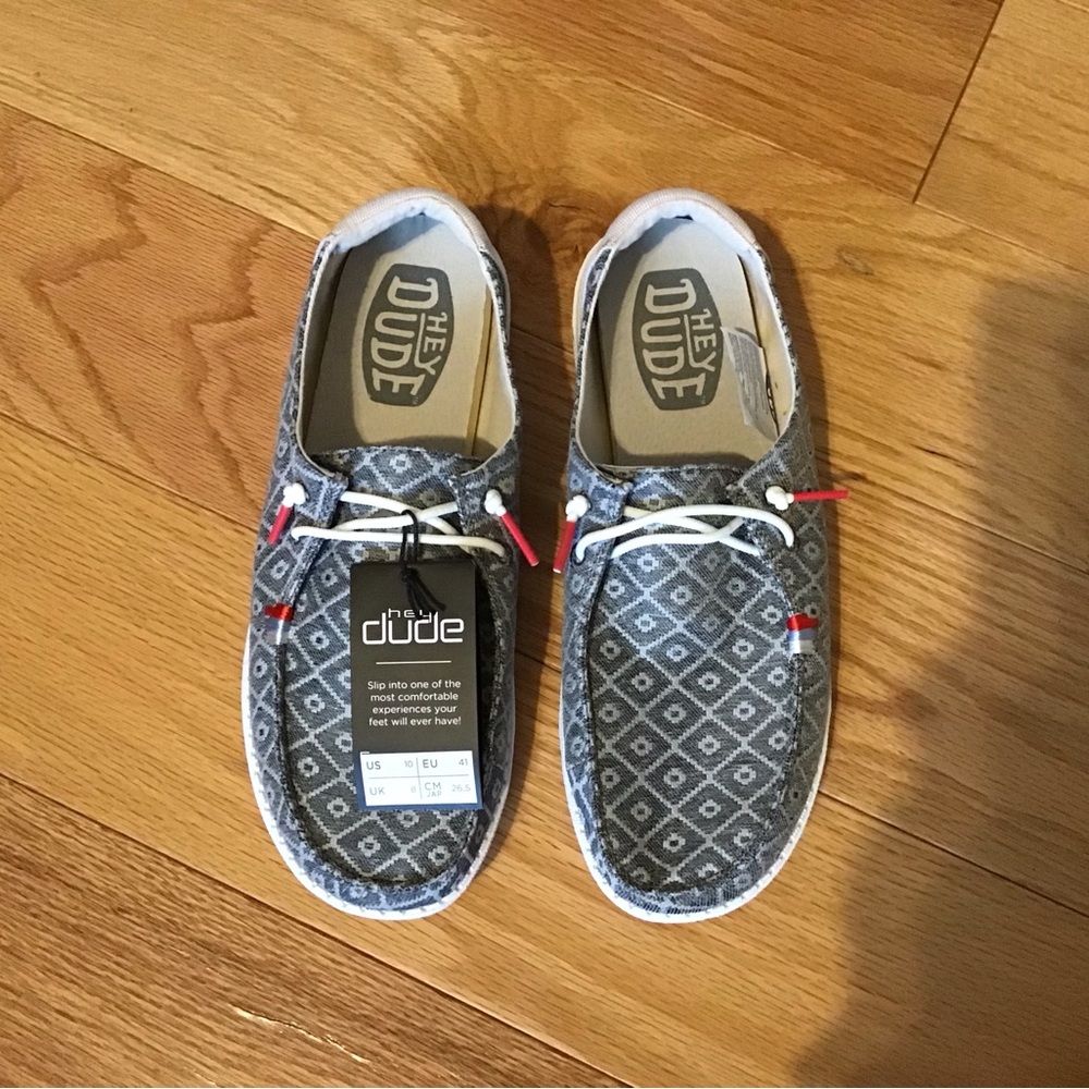 Hey Dude Women's Gray Patterned Flats